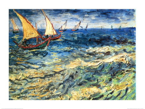 Seascape at Saintes - Maries - Vincent Van Gogh Paintings - Click Image to Close